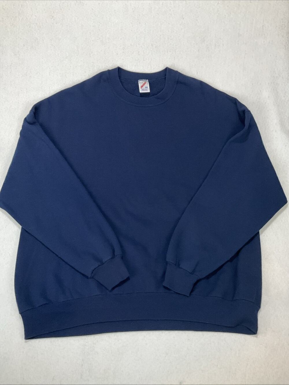 Vintage 90s Jerzees Crewneck Sweatshirt Blank Mens 3XL Navy Made in USA